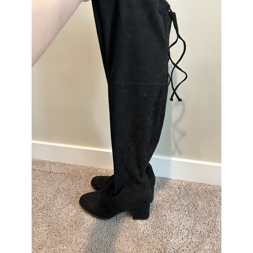 Unisa Black Faux Suede Over The Knee Heel Boots Womens Size 8 #2232 - Picture 3 of 9